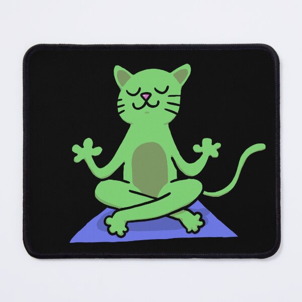 Item preview, Green Easy Pose Yoga Cat designed and sold by squigglypaw.