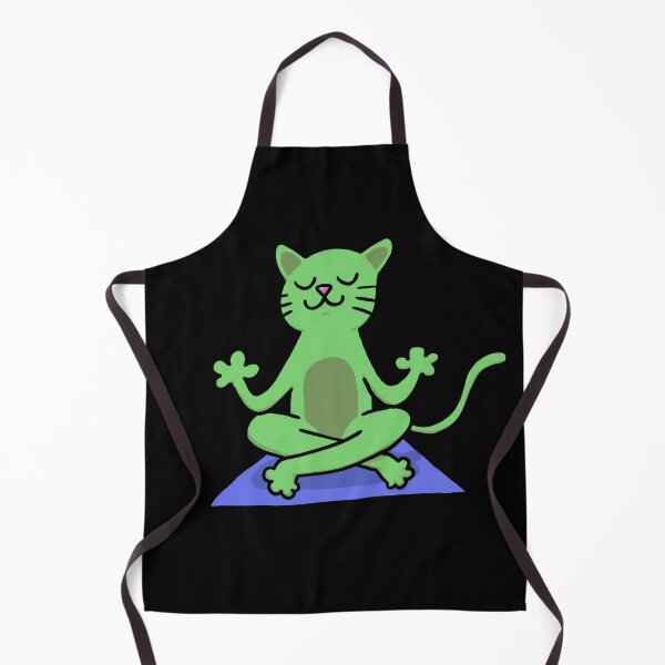 Item preview, Green Easy Pose Yoga Cat designed and sold by squigglypaw.