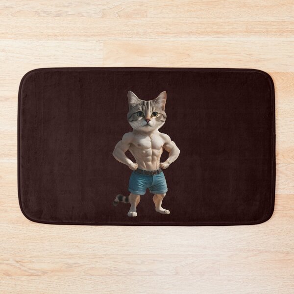 Item preview,  Muscular Cat Bodybuilder in Shorts - Funny Ripped Cat Art designed and sold by NileNova.