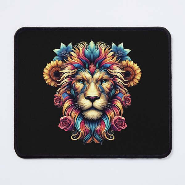 Item preview, Lion Sunflower Roses Colourful Lion in Flowers Magical Fairy designed and sold by alenaz.