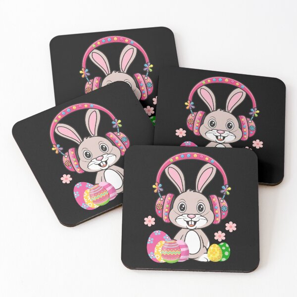 Item preview,  Happy easter rabbit in headphones, listening to music, Rabbit Music Lover, Music Lovers designed and sold by KolorellaS.