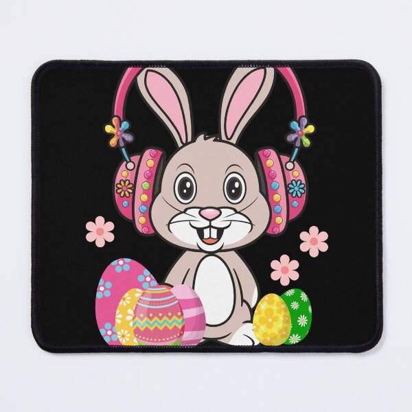 Item preview,  Happy easter rabbit in headphones, listening to music, Rabbit Music Lover, Music Lovers designed and sold by KolorellaS.