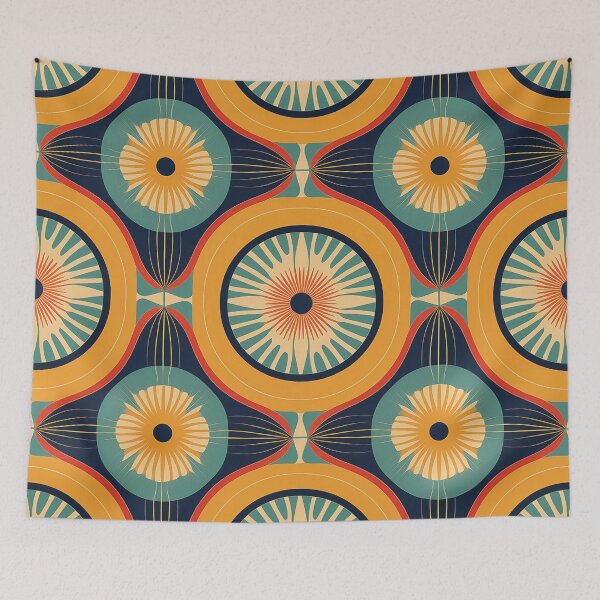 Item preview, A retro-inspired medallion pattern design with bold, graphic medallions and vintage colors. designed and sold by HEMRO.