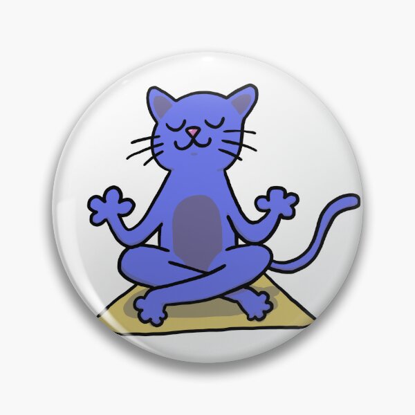 Item preview, Blue Easy Pose Yoga Cat designed and sold by squigglypaw.