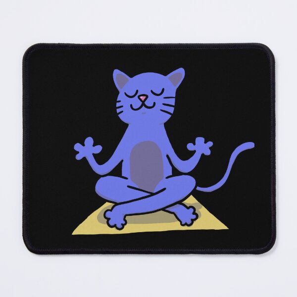 Item preview, Blue Easy Pose Yoga Cat designed and sold by squigglypaw.