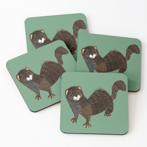 Item preview, Shy European Mink (Mustela lutreola) designed and sold by belettelepink.