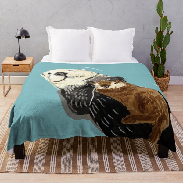 Vista previa del artículo con la obra «Mamá y bebé de la nutria de mar de Alaska», diseñado y vendido por belettelepink.