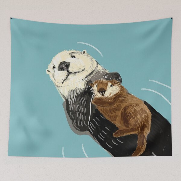 Item preview, Alaska sea otter mom and baby designed and sold by belettelepink.