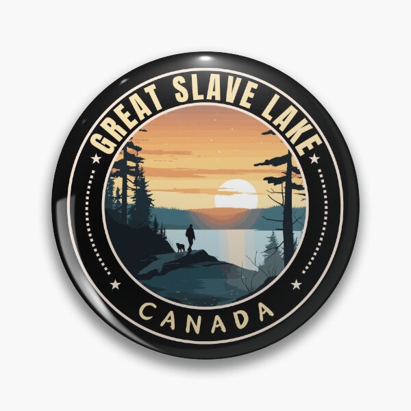 Item preview, Great Slave Lake in Northwest Territories Canada Retro Travel Art Emblem designed and sold by MaateoDesign.