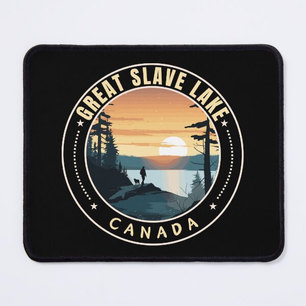 Item preview, Great Slave Lake in Northwest Territories Canada Retro Travel Art Emblem designed and sold by MaateoDesign.