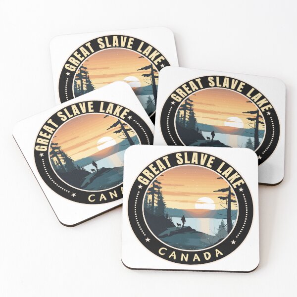 Item preview, Great Slave Lake in Northwest Territories Canada Retro Travel Art Emblem designed and sold by MaateoDesign.