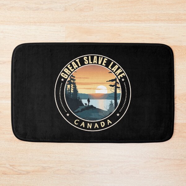 Item preview, Great Slave Lake in Northwest Territories Canada Retro Travel Art Emblem designed and sold by MaateoDesign.