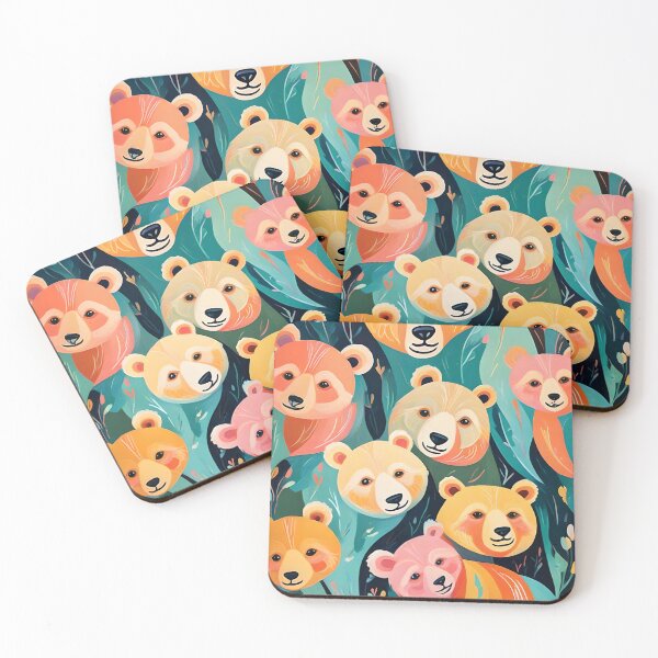 Item preview, Multicolor Bear Faces designed and sold by Ciervo Primavera.