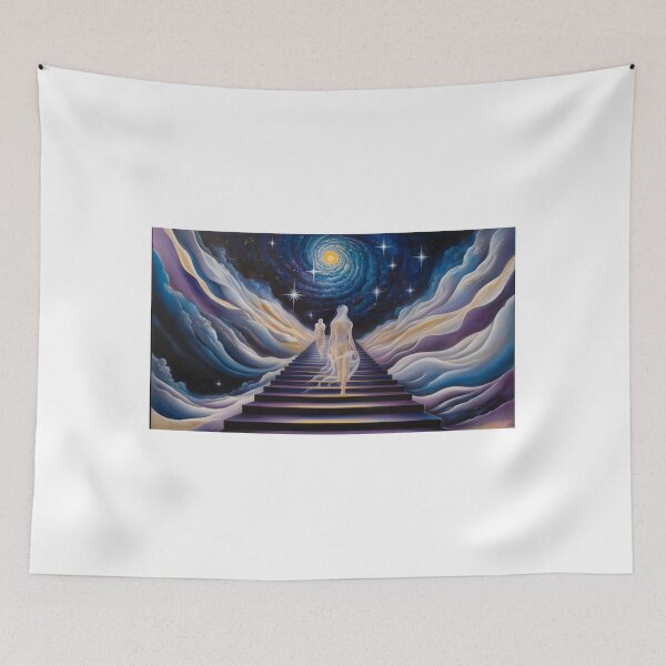 Item preview, An endless staircase spiraling upward into a starry sky designed and sold by EtCreative.