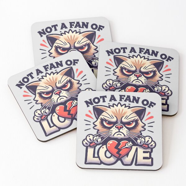 Item preview, Scowling Cat Breaking Hearts: Definitely Not a Fan of Love designed and sold by CoolVisionStd.