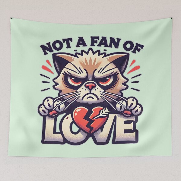 Item preview, Scowling Cat Breaking Hearts: Definitely Not a Fan of Love designed and sold by CoolVisionStd.
