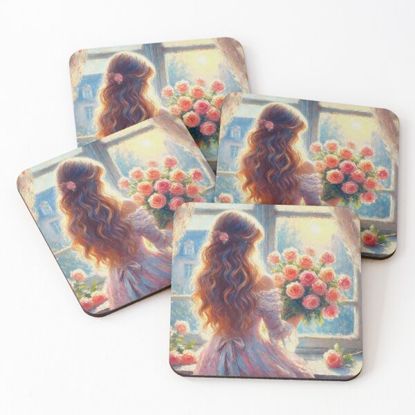 Item preview, The Girl with roses at the window designed and sold by aleksandr13.