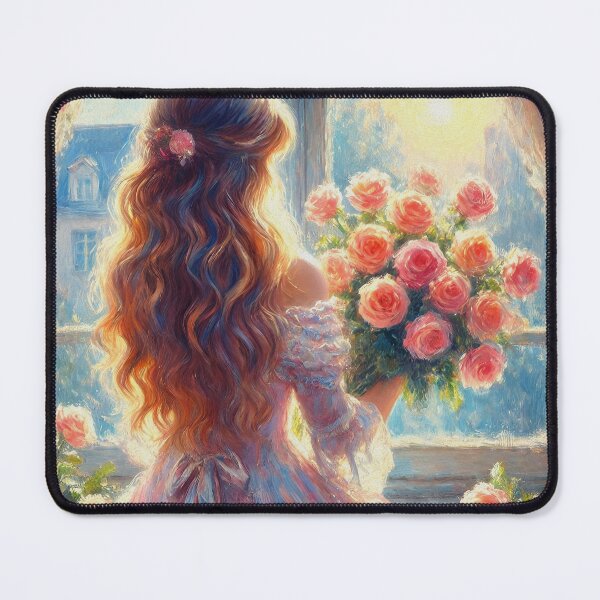 Item preview, The Girl with roses at the window designed and sold by aleksandr13.