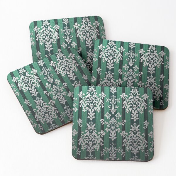 Item preview, Green Striped Silver Ombre Damask designed and sold by DesignsByPrnces.