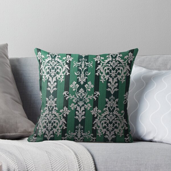 Item preview, Green Striped Silver Ombre Damask designed and sold by DesignsByPrnces.