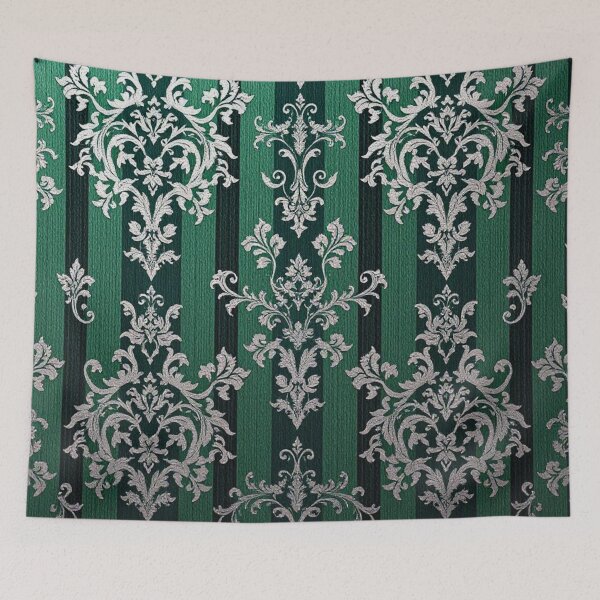 Item preview, Green Striped Silver Ombre Damask designed and sold by DesignsByPrnces.