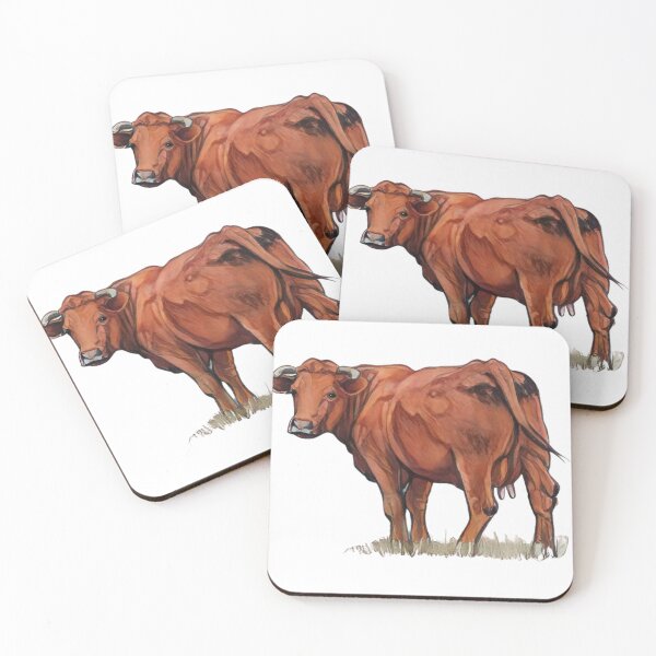 Item preview, Sturdy Red Beef Cow Freehand Digital Illustration, Farm Animal designed and sold by JoyfulWhimsy.