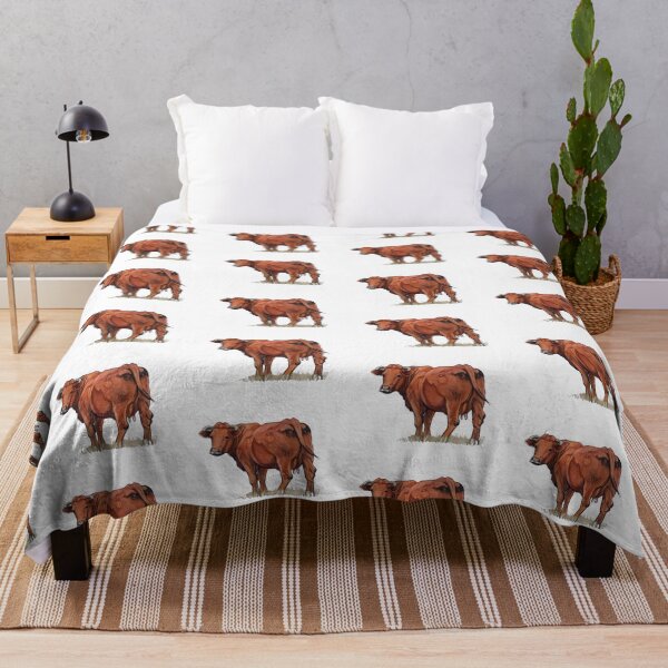 Item preview, Sturdy Red Beef Cow Freehand Digital Illustration, Farm Animal designed and sold by JoyfulWhimsy.