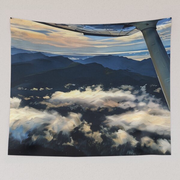 Item preview, Cascade Mountain Flying Clouds (Oil Painting) designed and sold by flyscenicair.