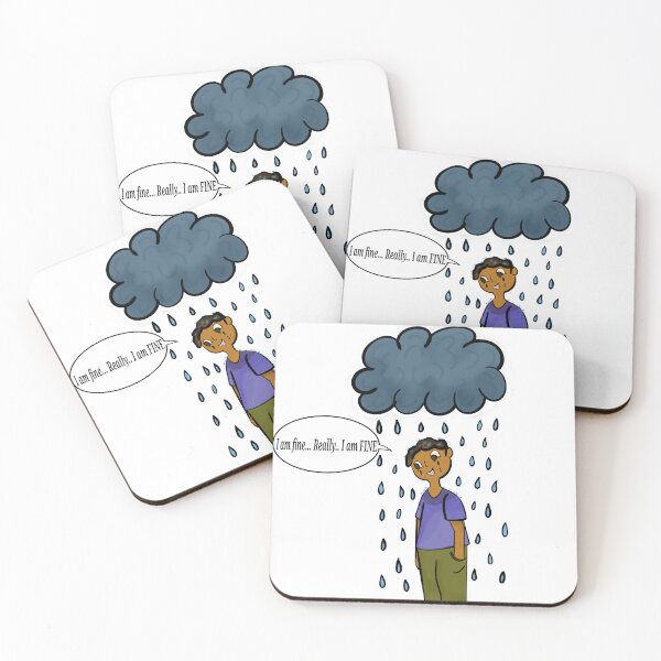 Item preview, "I am fine" Sticker V.2 designed and sold by ArtandStories.