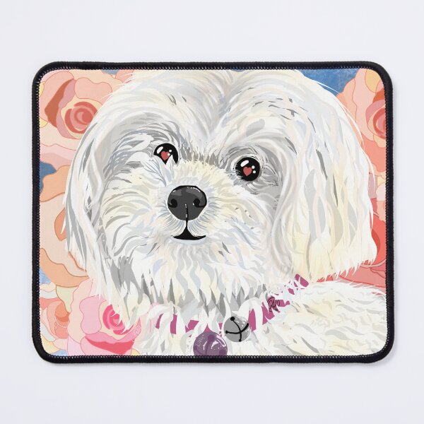 Item preview, White Maltese Dog Portrait designed and sold by Dancesevillanas.