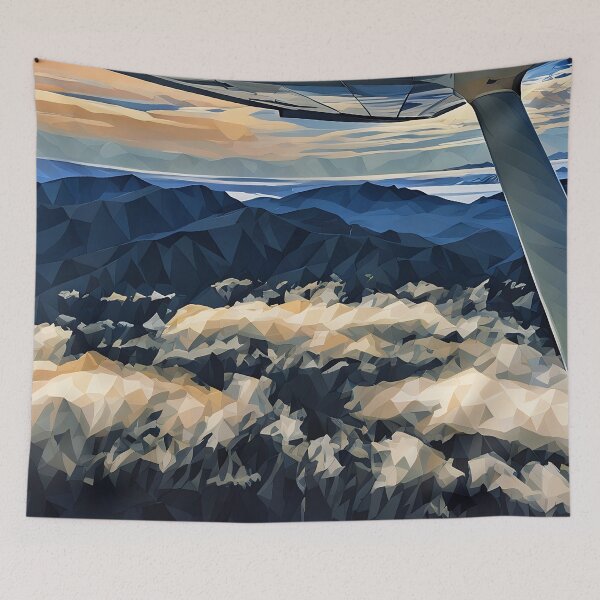 Item preview, Cascade Mountain Flying Clouds (Poly Art) designed and sold by flyscenicair.