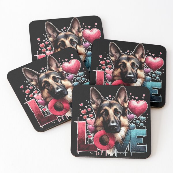 Item preview, Love German Shepherd Dog Valentines Day designed and sold by TomFrontierArt.