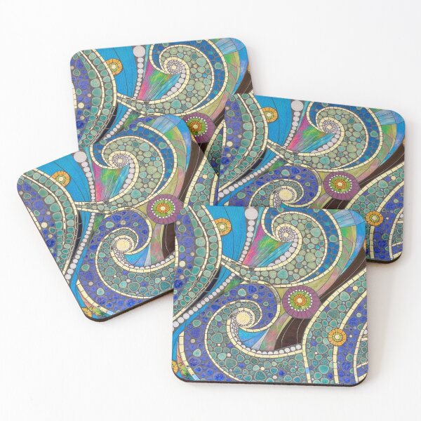 Item preview, Tsunamanemone Blue Wave Mosaic designed and sold by Sherifoxmosaics.
