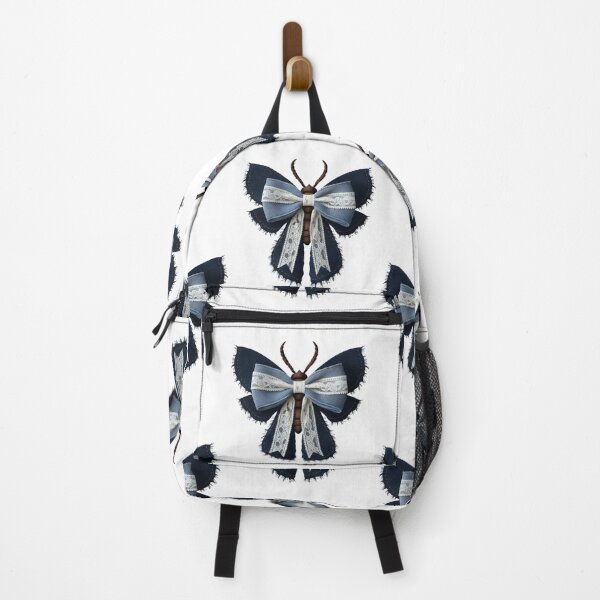 Item preview, Denim Moth x Butterfly Fusion Bow - Elegance in Textiles and Nature - Pattern designed and sold by pixelated_echoes.