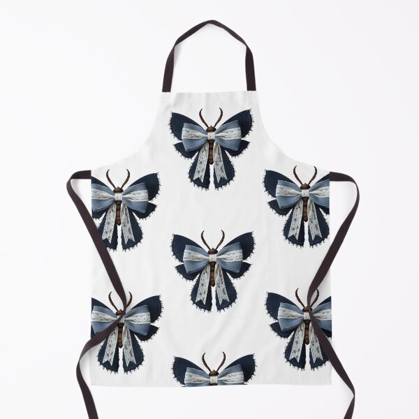 Item preview, Denim Moth x Butterfly Fusion Bow - Elegance in Textiles and Nature - Pattern designed and sold by pixelated_echoes.