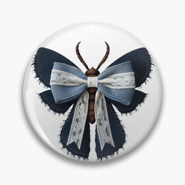 Item preview, Denim Moth x Butterfly Fusion - Elegance in Textiles and Nature designed and sold by pixelated_echoes.