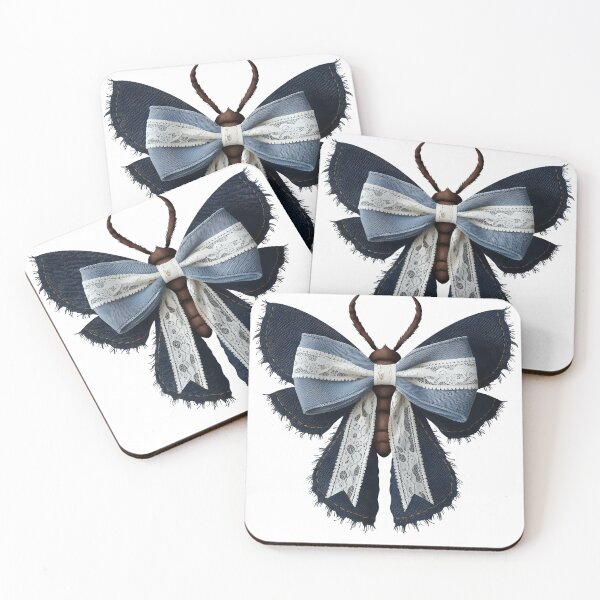 Item preview, Denim Moth x Butterfly Fusion - Elegance in Textiles and Nature designed and sold by pixelated_echoes.