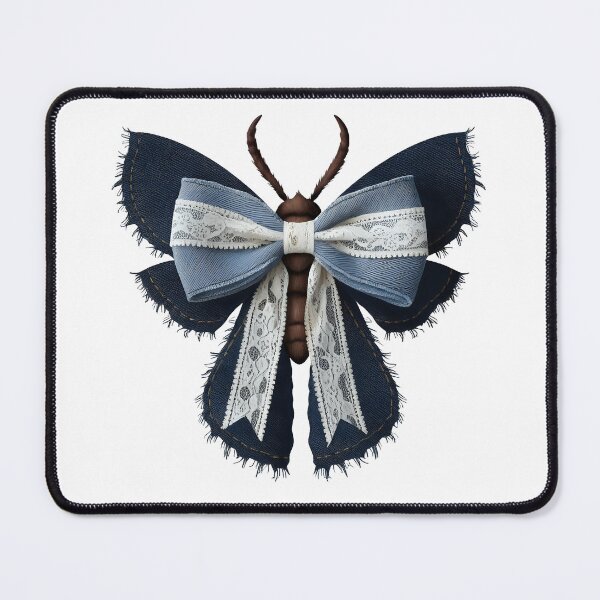 Item preview, Denim Moth x Butterfly Fusion - Elegance in Textiles and Nature designed and sold by pixelated_echoes.