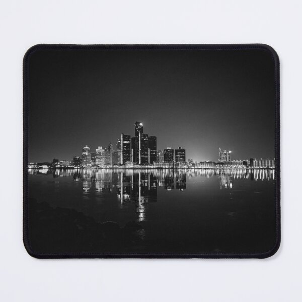 Item preview, Detroit Skyline in Black and White: Evening Reflections from Windsor designed and sold by Gulnaz Turdalieva.