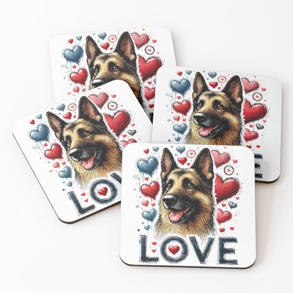Item preview, Love German Shepherd Dog Sketchy Valentines Day designed and sold by TomFrontierArt.