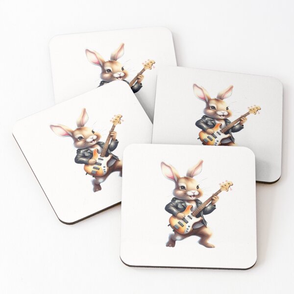 Item preview, Rabbit plays the guitar, Bass guitar, Musician , Guitar Teacher, Music Lover, Guitar Player, Guitar Student designed and sold by KolorellaS.