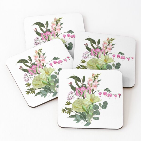 Item preview, Hand drawn illustration of a beautiful peonies and tropical flowers , eucaliptus branch bouquet. designed and sold by MatyKotiv.