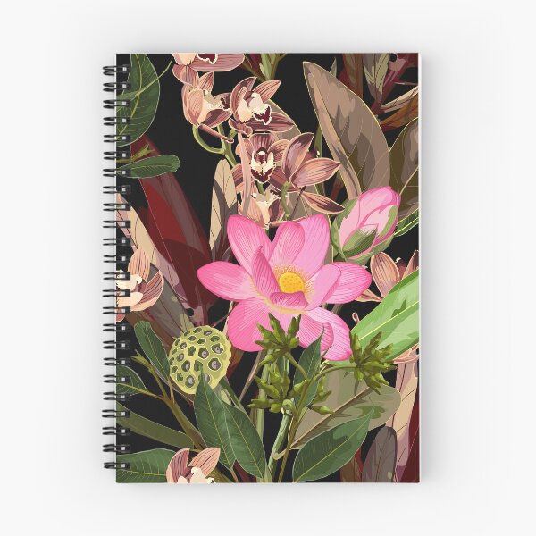 Item preview, Floral Seamless Pattern with protea, lotus flowers and magnolia branch with leaves.  designed and sold by MatyKotiv.