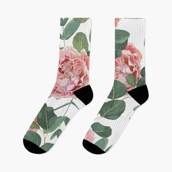 Item preview, Floral Seamless Pattern with pink roses flowers and eucalyptus leaves. designed and sold by MatyKotiv.