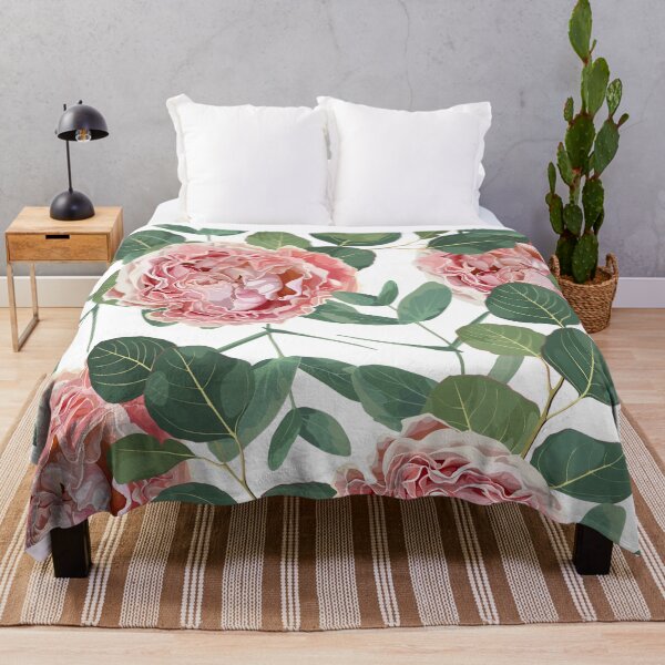 Item preview, Floral Seamless Pattern with pink roses flowers and eucalyptus leaves. designed and sold by MatyKotiv.