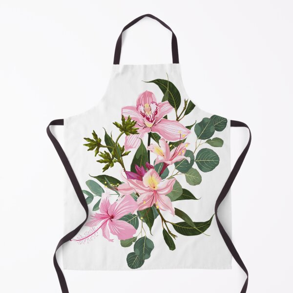 Item preview, Hand drawn illustration of a beautiful pink tropical flowers, eucaliptus branch bouquet. designed and sold by MatyKotiv.