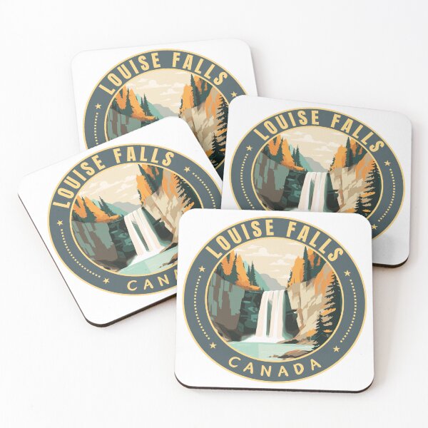 Item preview, Louise Falls in Northwest Territories Canada Retro Travel Art Emblem designed and sold by MaateoDesign.
