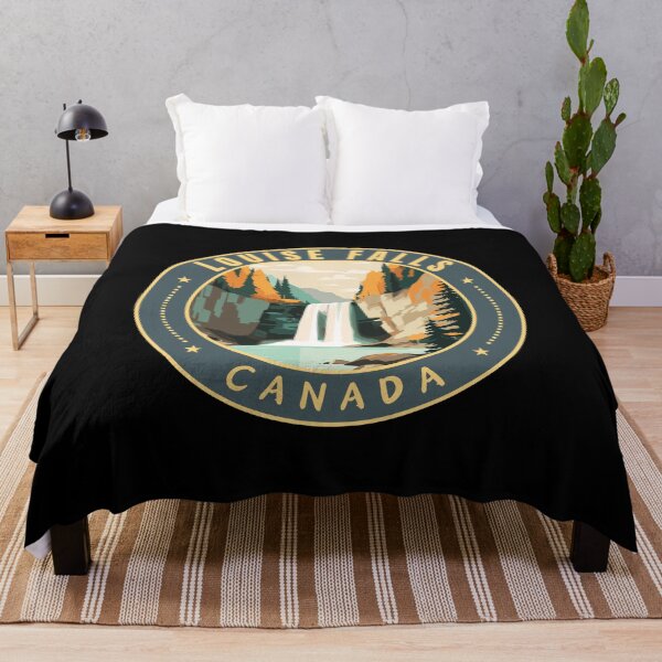 Item preview, Louise Falls in Northwest Territories Canada Retro Travel Art Emblem designed and sold by MaateoDesign.