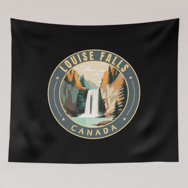 Item preview, Louise Falls in Northwest Territories Canada Retro Travel Art Emblem designed and sold by MaateoDesign.