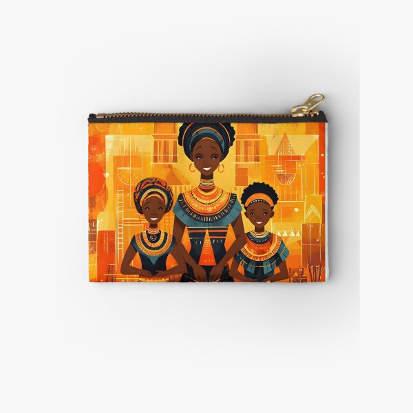 Item preview, Vibrant African Family Portrait in Tribal Patterns designed and sold by Artessie.